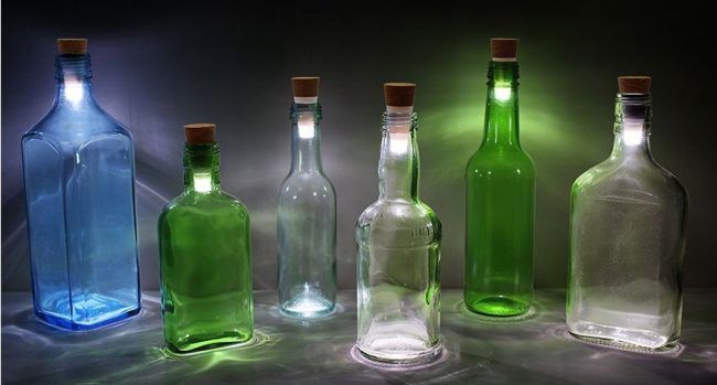 Botella de Vino con Luz Corcho LED
